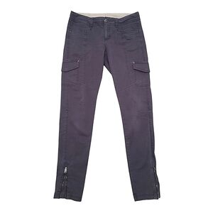 Athleta Skinny Cargo Pants Slim Hem Ankle Zippers 7 Pockets Low Rise Gray Size 4